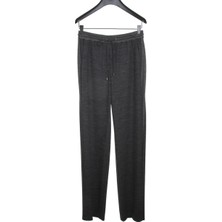 Escada Sport  Ip Bağlamalı Şeritli Rahat Kesim Gri Yünlü Pantolon