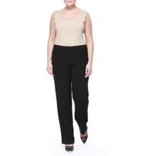 Escada  Normal Bel Boru Paça Siyah Klasik Pantolon