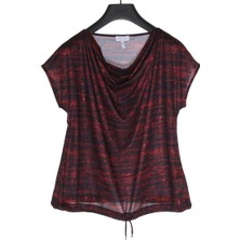 Escada Sport  Degaje Yaka Düşük Kol Bağlamalı Kırmızı T-Shirt