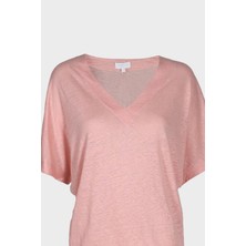 Escada Sport  V Yaka Düşük Kol Uzun Keten T-Shirt