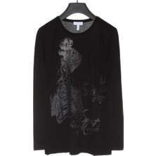 Escada Sport  Desenli Yuvarlak Yaka Uzun Kol T-Shirt