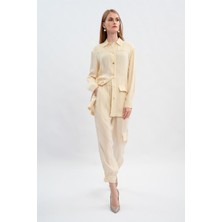 Escada Sport  Manşet Paça Cepli Bej Kargo Pantolon