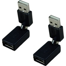 Benagee 2x Siyah USB 2.0 Erkek - USB Dişi 360 Derece Dönüş Açısı Uzatma Adaptörü (Yurt Dışından)