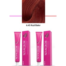 Nevacolor 2 Li Set Premium 6.45 Kızıl Bakır - Kalıcı Krem Saç Boyası 2 x 50 G Tüp