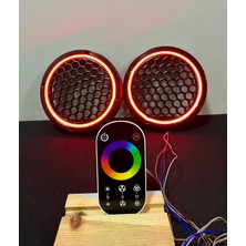 16 cm Dokunmatik Kumandalı Neon Işıklı Midrange Hoparlör Kapağı 1 Takım (2 Adet)