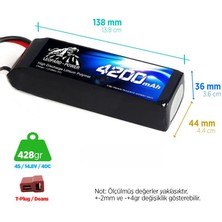 Leopard Power 4200 mAh 14.8V 4S 40C Lityum Polimer Lipo Batarya Pil T Plug