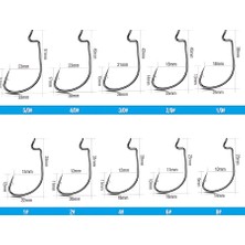 Hokkaido 50 Adet 4 Numara Yüksek Karbonlu Çelik Offset,jig Head,silikon,sahte,delikli Iğne,