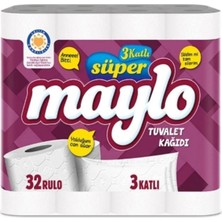 Maylo Süper Maylo 3 Katlı 32'li Rulo Tuvalet Kağıdı