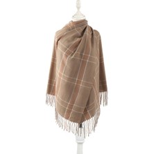 Sütlü Kahve Desenli Kışlık Şal