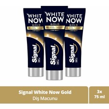 Signal White Now Diş Macunu Gold 3 Kat Işıltı 75 ml X3