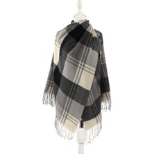 Siyah Gri Desenli Kışlık Şal