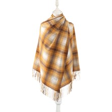 Gold Kahverengi Desenli Kışlık Şal