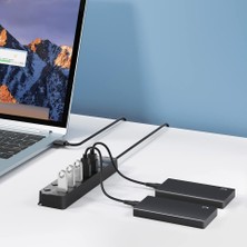 CoverZone 7 Port Usb 3.0 Hub Çoklayıcı Çoğaltıcı Switch Splitter 1.2 Metre Kablo Siyah ZR790