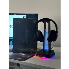 G-Technology St-2 Rgb Kulaklık Tutucu - Kulaklık Standı - Gamer Yayıncı Aksesuar - Siyah