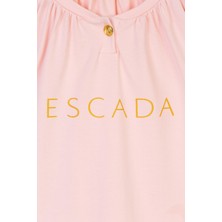 Escada  Tek Düğmeli Logolu Kısa Kol Çocuk Elbise