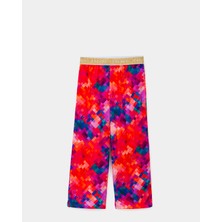 Escada  Renk Desenli Beli Lastikli Kırmızı Çocuk Pantolon