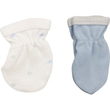 Sebi Bebek Eldiveni Mavi Ekru Renkli 0-3 Ay Cinsiyet Uygun Desenli Aksesuar