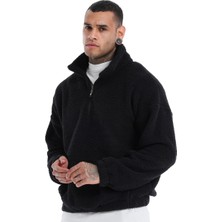 Sportive Sherpa Erkek Siyah Günlük Stil Polar 24KE022-SYH