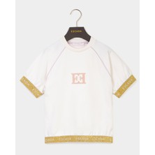 Escada Şerit Detaylı Kısa Kol Çocuk Sweatshirt