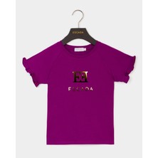 Escada  Logolu Fırfır Kol Çocuk T-Shirt