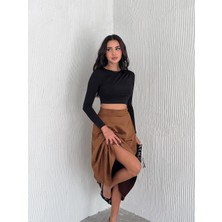 Ozy Fashion Kadın Kışlık Süet Kloş Etek UZSÜ007