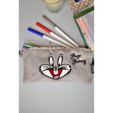 Wiggle Bugs Bunny Yumuşak Peluş Tüylü Tek Bölmeli Fermuarlı El Askılı Çocuk Kalem Kutusu