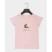 Escada  Kolları Fırfırlı Logolu Çocuk T-Shirt