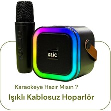 Mini Taşınabilir Işıklı Kablosuz Bluetoothlu Karaoke Hoparlör