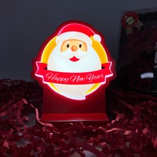 Happy New Year Noel Yılbaşı Masaüstü LED Lamba/gece Lambası/usb’li ve Uv Baskılı (Leon—led ile Neon Görünüm) 11*11