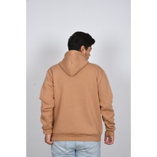 Unisex Rahat Kalıp Kapuşonlu Sokak Stil Motorcycle Baskılı Ipli Şık Sweatshirt