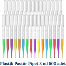 Pastör Pipet Damlalık 3 ml Hacimli Plastik Tek Kullanımlık