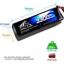 Leopard Power 3300 mAh 11.1V 3S 40C Lityum Polimer Lipo Batarya Pil T Plug