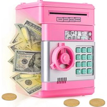 Mini Atm Çocuklar Için Para Kutusu Güvenli Kumbara Elektronik Para Kasası Nakit Paralar