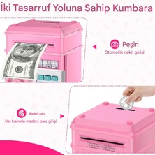 Mini Atm Çocuklar Için Para Kutusu Güvenli Kumbara Elektronik Para Kasası Nakit Paralar