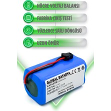 Global Batarya Bissell EV675 Uyumlu Akıllı Robot Süpürge Bataryası 14.4V 2600MAH Pil ( Kapasite)