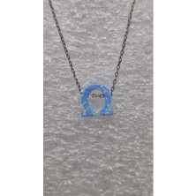 Can At Nalı Kolye Opal Taşlı - Hayalet Zincir - 925 Ayar Gümüş - Sterlıng Sılver