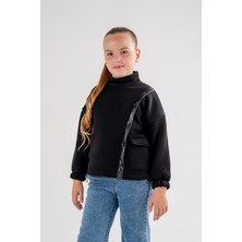 Kız Çocuk Beli Lastikli Üç Iplik Sweatshirt G4515