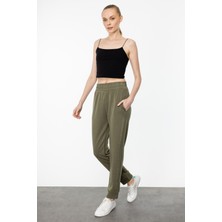 On Yüksek Bel Taşlı Eşofman Altı