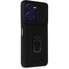 Smody Vivo Y22S Ile Uyumlu Kılıf Kamera Korumalı Sürgülü Yüzüklü Standlı Tank
