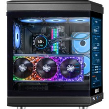 Dragos North Evo Vision LCD Ekran 7x ARGB Fan Type C ATX Mid Tower Panoramik Temperli Cam Gaming Kasa Siyah