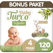 Baby Turco Doğadan Bebek Bezi Bonus Paket No:4 120 Adet