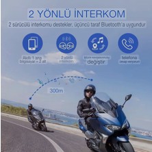 Y20 Max Kablosuz Bluetooth Motosiklet Kask Intercom - Çift Telefon Destekli Ipx6 Su Geçirmez