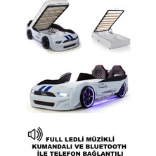 Ferraminii Kapıları Açılan Mustang Full Ledli Kumandalı ve Müzikli Bazalı Arabalı Yatak