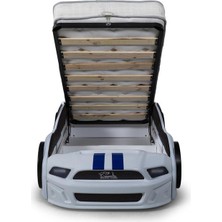 Ferraminii Kapıları Açılan Mustang Full Ledli Kumandalı ve Müzikli Bazalı Arabalı Yatak