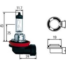 Hella 8GH008358241 Ampul Sis Farı 24V 70W H11-HALOJEN PGJ19-2 Daf Mercedes Renault Kamyonlar Volvo 75820120000