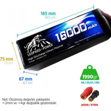 Leopard Power 16000 mAh 22.2V 6S 25C UAV & Multirotor Lityum Polimer Lipo Batarya Pil XT150 Plug