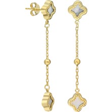Eva Pırlanta Beyaz Yonca Küpe 717054 Gold