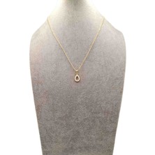 Han Ticarethane Altın Renk Beyaz Damla Model Kolye