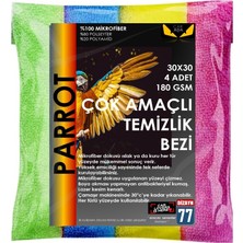 Carada Parrot® 4'lü Mikrofiber Temizlik Bezi 30X30CM 180 Gsm- %100 Mikrofiber
