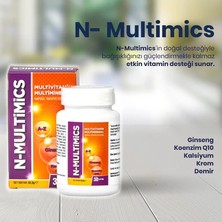 N-Multimics Multivitamin & Multimineral Ginseng, Koenzim Q10 ve Selenyum Içeren 30 Kapsül